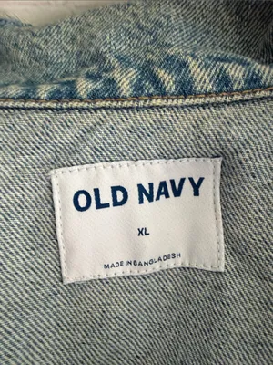 Old Navy Light Blue Distressed Denim Jacket - Woman’s Size XL thumbnail 2