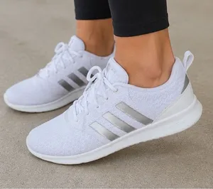 Adidas Cloudfoam Running Shoes Women 7.5 White Athletic Sneakers Comfort thumbnail 1