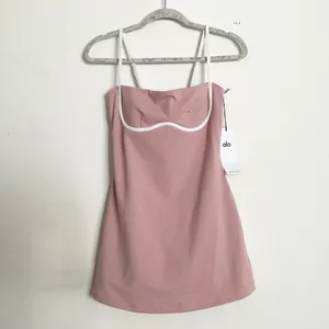 Alo Yoga Airbrush Streamlined Dress Vintage Pink/White S thumbnail 2