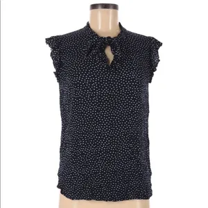 Ann Taylor LOFT size medium polka dot top thumbnail 2