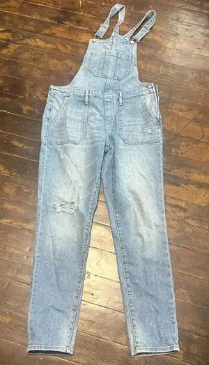 Old Navy artsy 4 farmer lightwash classic denim overalls thumbnail 1