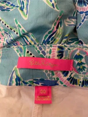 Lilly Pulitzer Patty Skorts Floral Printed Skirt Bermuda Blue Turtle Size 00 thumbnail 5