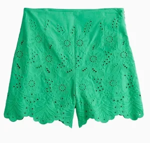Draper James high rise embroidered eyelet shorts side zip lined 8 thumbnail 3