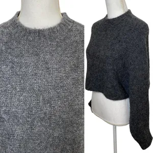 Aritzia Wilfred Free Cropped Sweater Alpaca Wool Blend Crewneck Pullover Small thumbnail 3