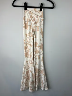 Offline By Aerie Real Me Super Flare Crossover HiRise Leggings Tan Floral Y2K XS thumbnail 2