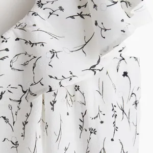 H&M White and black Floral Ruffle trimmed top set piece Size XXL thumbnail 2