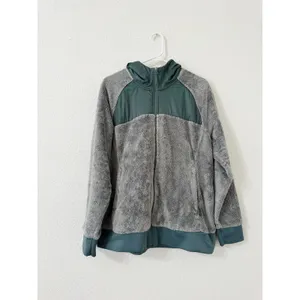 The North Face Campshire Full Zip Hooded Sherpa Fleece Jacket Gray Green XL thumbnail 2