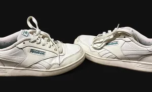 White / Green Reebok sneakers. Size 7. thumbnail 1