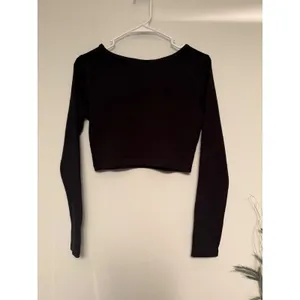 Jordan‎ Womens Jumpman Long Sleeve Ribbed Crop Top Black DQ4465-010 Medium thumbnail 3