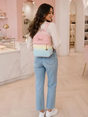 Juicy Couture Diamond Bling Heartless Ombré Backpack Pastel Pink NWT thumbnail 2
