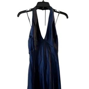 Reformation Daniela Silk Maxi Dress Navy Blue size 2 C0 thumbnail 5