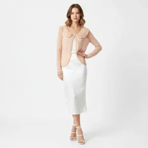 Anthropologie Pink Sheer Knit Long Sleeve Sweater By Guinevere M thumbnail 9
