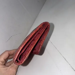 Fossil Red Leather Wallet Long Live Vintage Cards Cash Coin Checkbook Zip & Snap thumbnail 14