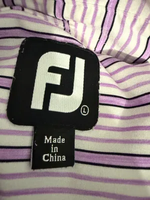 FootJoy Mens Purple & White Striped Short-Sleeve Polo thumbnail 4