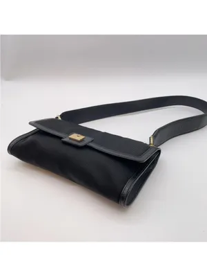 Salvatore Ferragamo Black nylon/leather Shoulder Bag with Gold Hardware thumbnail 6
