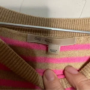 GAP Pink/Tan Bella Circle H Novelty Striped Sweater‎ thumbnail 6
