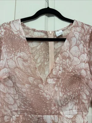 Selfie Leslie Blush Floral Wrap Mini Dress thumbnail 8