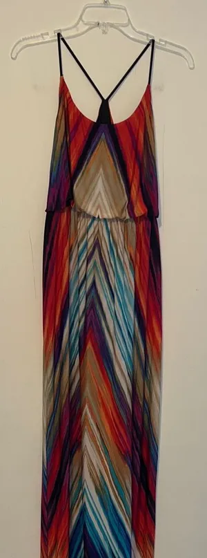 Venus Multicolor Chevron Maxi Dress Size S 0321261 thumbnail 1