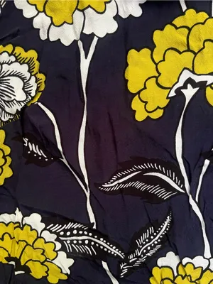 Boden Navy Yellow 3/4 Sleeve Floral Viscose Blouse Career Work Professional 8 thumbnail 3