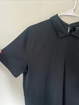 Nike Dri-FIT Black Perforated Golf Polo Top Women’s M 🔲 thumbnail 2