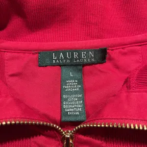 Lauren Ralph Lauren 1/4 Zip Crest Preppy Equestrian Country Club Red Size Large thumbnail 3