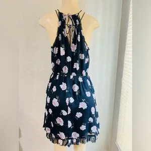 Abercrombie Fitch Dress Womens small Blue Floral Print Fit & Flare Ruffled Hem thumbnail 11
