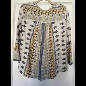 Lucky Brand Chic Boho-Style Printed Top size Large thumbnail 5