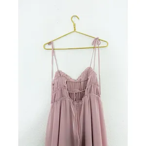 Anthropologie O.P.T Gigi Midi Dress Size Medium Pink Open Back Chiffon Wedding thumbnail 11