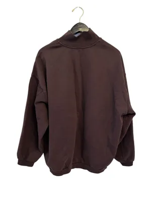 SKIMS Oversize Fleece Half Zip Pullover in Espresso small NWT thumbnail 5
