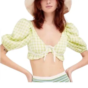 For Love And Lemons Maureen Gingham Crop Top thumbnail 8