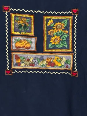 Victoria Jones Vintage Sunflower and Harvest Patchwork Embroidered thumbnail 1
