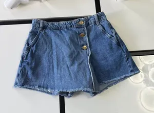 Zara High-Waisted Asymmetric Denim Skort - Light Wash - Size XS thumbnail 1