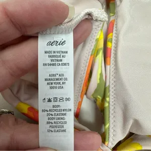 Aerie Floral‎ Printed Ruffle Scoop Bikini Top Boho Retro Size XS NWOT thumbnail 10