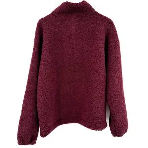Loft Size Large Sweater Red Fleece Pullover 1/4 Snap Long‎ Sleeve Outerwear NWT thumbnail 2