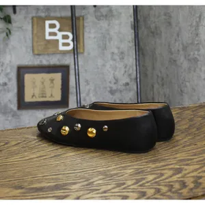 INC International Concepts Womens Rachany Hardware Flats Black Smooth 8M thumbnail 2