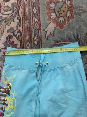 Juicy Couture Pam & Gela Sweat Shorts Distressed Blue Women's Medium thumbnail 10