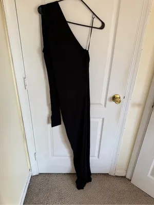 Marcella NEW Manhattan One Shoulder Gown in Black thumbnail 3