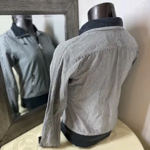 Vintage 90’s Nike Black and White Bomber Jacket with Stand-Up Collar thumbnail 7