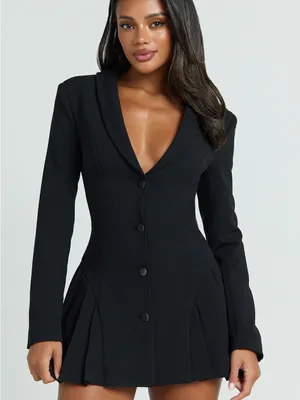 NWT Showpo Bea collared mini dress black 8 thumbnail 1