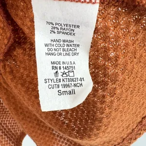 Peach Love California high low bell sleeve waffle knit ruffle flare rust S flowy thumbnail 6