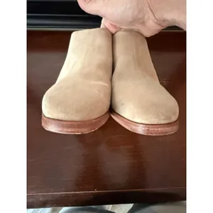Joie Suede Wedge Mules Womens 38 Tan Wood Heel‎ Slip On Excellent Boho Casual thumbnail 9