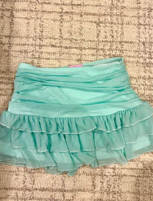 Teal Edikted Ruffle Skirt thumbnail 4