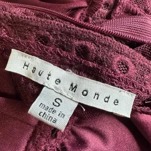 Haute Monde Plum Purple Floral Lace Deep V-Neck Boho Maxi‎ Romper Dress Small thumbnail 7
