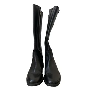 Boemos Black Leather Knee High Riding Boot Size 36 Minimalist Moto Equestrian thumbnail 3