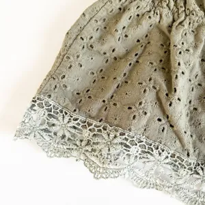 Edikted Womens Olive Green Orian Eyelet Cotton‎ Babydoll Camisole Top Size M thumbnail 4