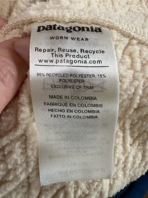 Patagonia Hoodie Womens Small Cream Pullover Diamond Capra Hoody Fleece Sweater thumbnail 4