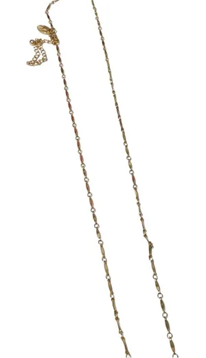 Gold Tone Thin Long Necklace Jewelry‎ thumbnail 1