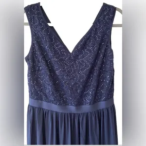 NWT navy maxi sleeveless formal dress thumbnail 3