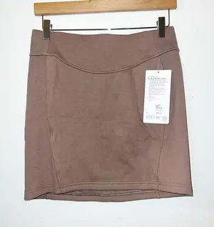 Lululemon Scuba Soft Lightweight High Rise Brown Stretch Pull On Mini Skirt thumbnail 1