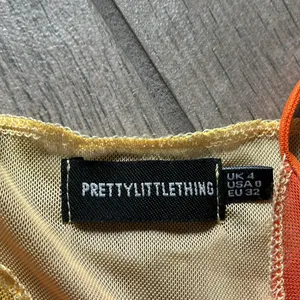 Pretty little thing orange yellow mesh cutout mini dress thumbnail 4